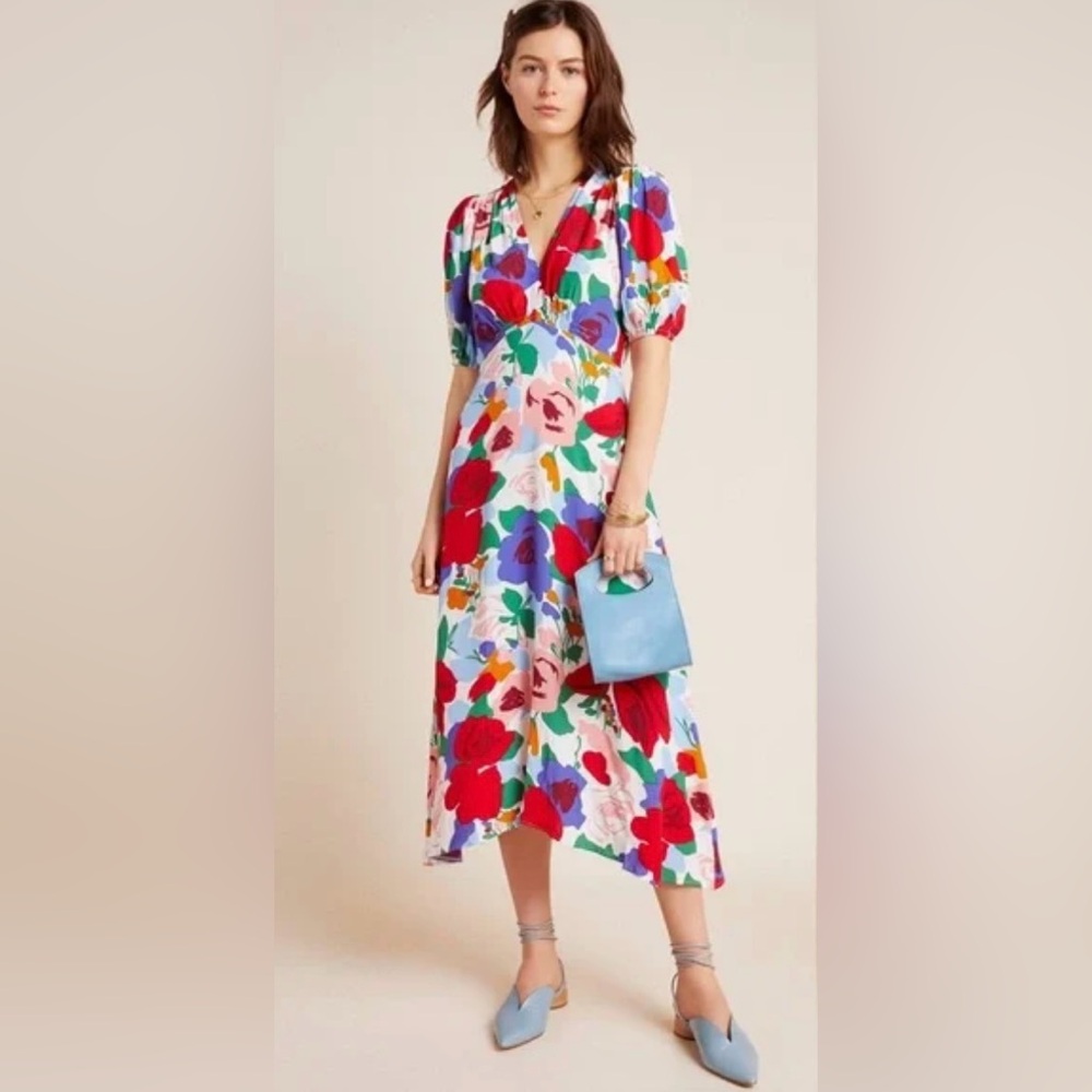 Faithfull the Brand Marie Louise Midi Dress in Anita Floral Print ZB9